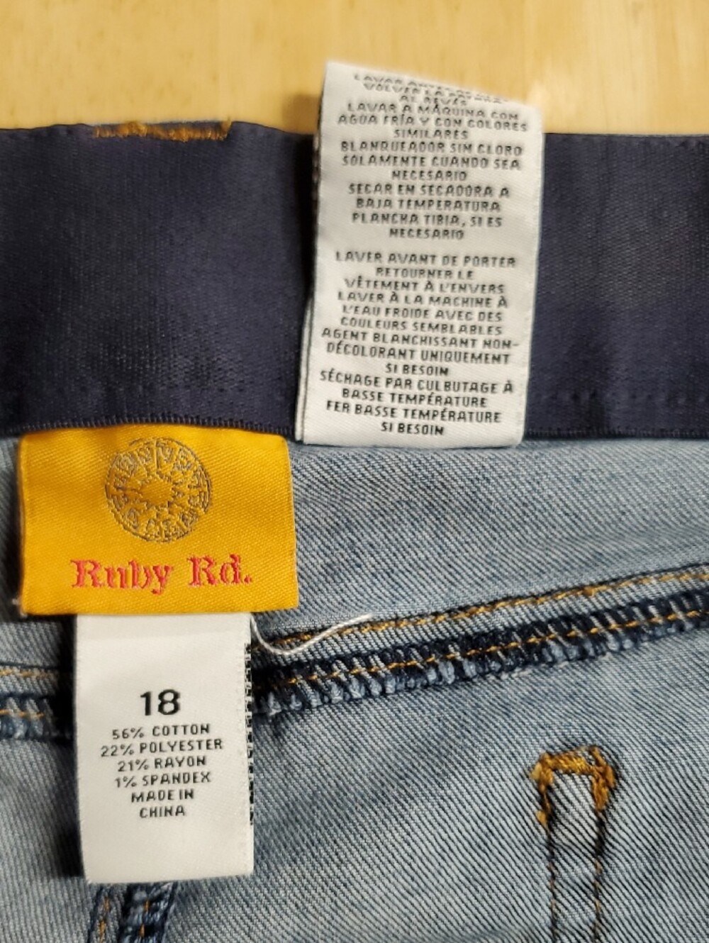Women's Blue Denim Straight-Leg Jeans #316 - Picture 6 of 6